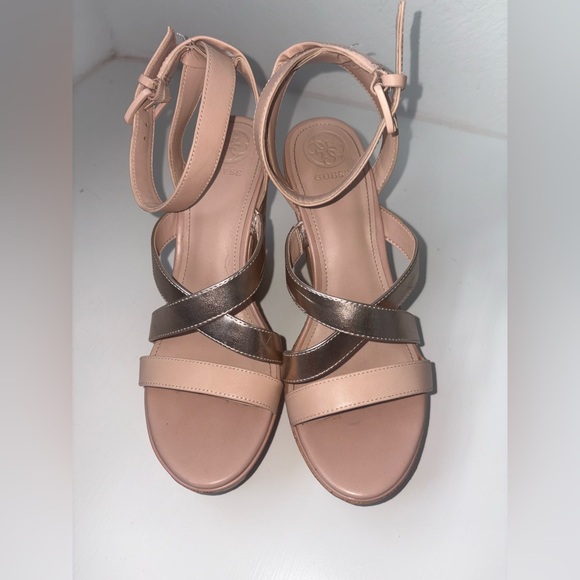Guess Platform Cork Wedge Rose Gold Nude - Picture 6 of 16